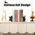 Cenjeery Set 2 Peeking Cat Metal Bookends of with Wider Base, Cute Decorative Book Ends for Shelves Bookshelf Office