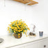 Artificial Daisies Flowers 4 Bundles Yellow UV Resistant Fake Foliage Greenery Faux Plants for Indoor Outdoor Decor