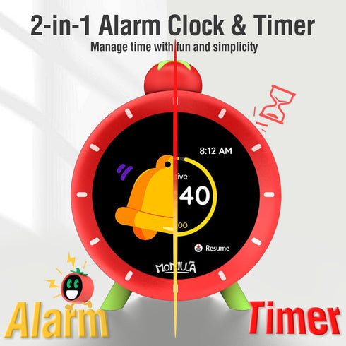 7-Day Programmable 4 MOMILLA Kids Alarm Clock for Bedrooms, Colorful Display Alarms, Visual Timer with White Noise