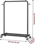 39.76" 16" 64.56" Sywhitta Clothing Rack on Wheels with Mesh Storage Shelf & Sturdy Metal Frame, Rolling Garment Rack