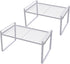 Kitchen Cabinet Shelf Organizer Rack, 2 Pack, Pantry Storage, Bathroom Bedroom Office Table Desk Space Saving, Steel