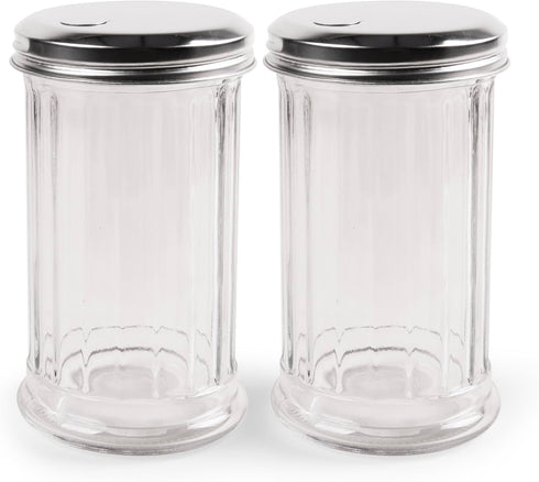 Mr. Kitchen 2 Pack Salt Sugar Shaker dispenser - Powder Sugar Dispenser Canisters -