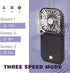 Portable Mini Fan - 5 in 1 with Power Bank, Phone Holder, Handheld & Desk Fan, USB Rechargeable, Black
