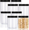 Lainrrew 8 Pcs 14oz Plastic Jars with Lids, Clear Round Storage Containers for Kitchen, Home, Crafts
