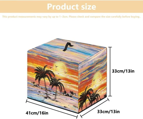 Palm Tree Sunset Dust Cover for Meat Slicer - Waterproof Foldable Cover for Kitchen Small Appliances
