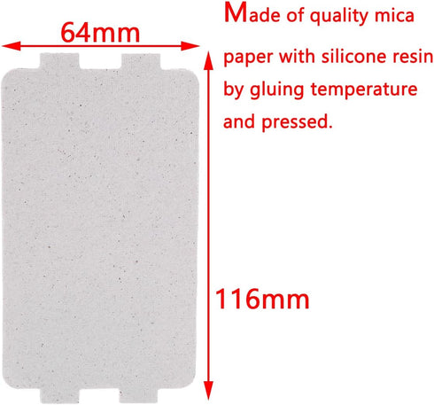 10 Pcs Microwave Oven Mica Plate Sheet,Single Size 116mm x 64mm,Microwave Replacement Accessory,Suitable for Many Home Appliances