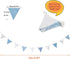 32Ft Blue White Plaid Dot Fabric Bunting Banner Triangle Flags Cotton Garland Pennant for Birthday Wedding Baby Shower Engagement Tea Party Classroom Nursery Home Outdoor Garden Decorations