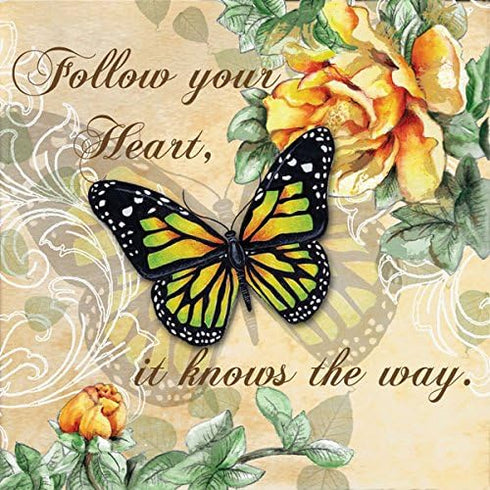 4 Beautiful Butterflies and Flowers Inspirational Quotes Art Prints 12x12