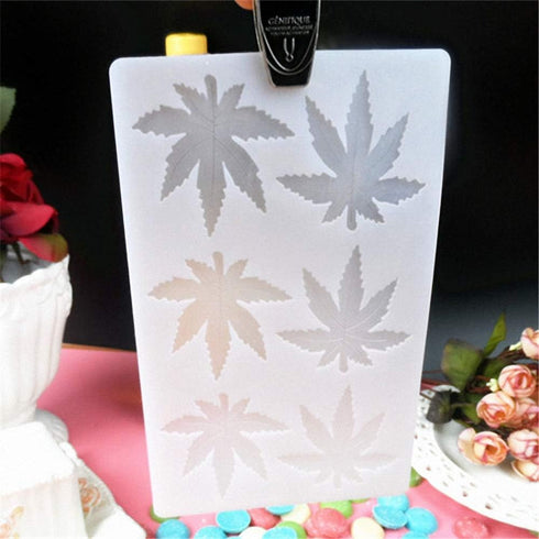 Marijuana Leaf Embossed Fondant Silicone Mold for Chocolate, Candy, Gum Paste, Polymer Clay, Baking Tools