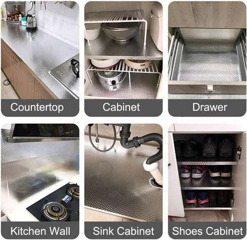 Kitchen Wallpaper Oil Proof Sticker, Self-Adhesive Contact Paper, Waterproof and Heat Resistant, 15.7X118 Inches