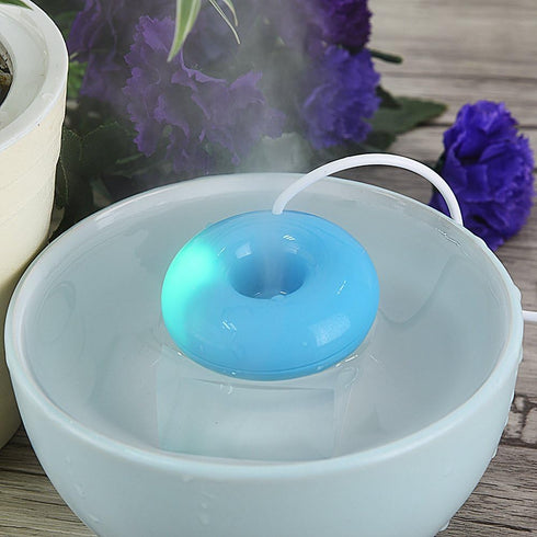 Donuts Humidifier Mini Cute Mist USB Humidifier Floating Water Air Fresher Aroma Diffuser for Car Travel Use (Blue) by Zerone