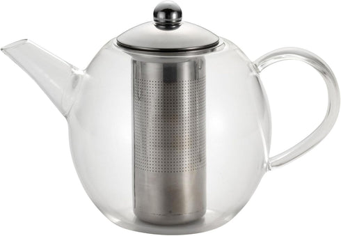 BonJour Tea Glass Teapot with Stainless Steel Infuser, 23.7 Ounce, Clear