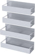 HuggieGems Set 4 Pack Magnetic Spice Rack Organizer - Gray Storage Solution for Kitchen & Refrigerator