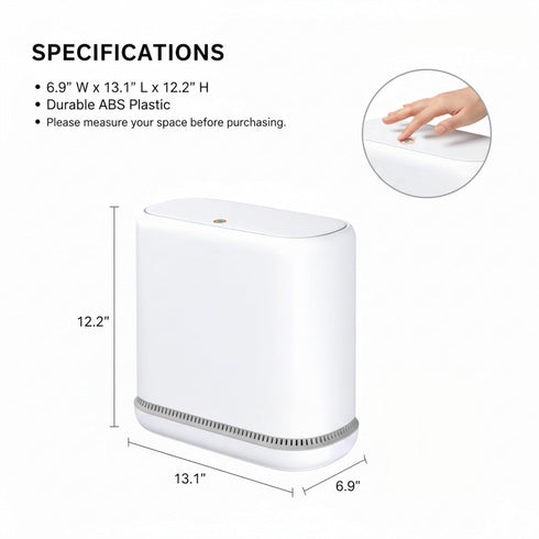 3.3 4 6.9" MOPALL Dog Proof Trash Can with Lid, Gallon Slim Bathroom Garbage Bin with Inner Bucket, Fits Standard