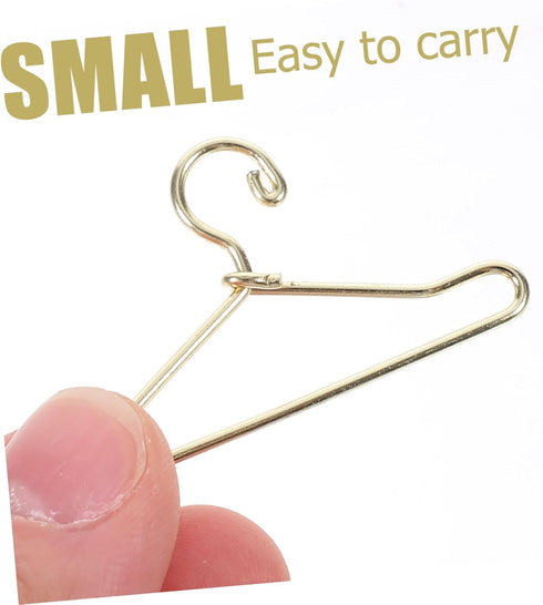 20pcs Miniature Doll Suit Hangers - Iron Wire Doll Clothes Hangers for Small House Wardrobe Ornaments