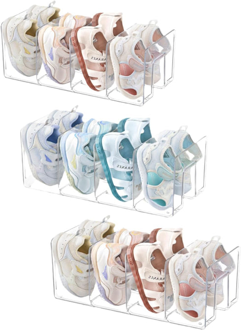 Clear Acrylic Kids Shoe Rack for Closet Organizers and Storage, Small Shoe