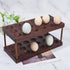 SUPERFINDINGS Wooden Egg Container Rack - 2 Tier Egg Storage Display Rack, Holds Egg Container, Countertop Organizer