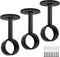 TOKPLNU Ceiling Curtain Rod Brackets, Heavy Duty Stainless Steel Holders, 3 Pack Black Rod Bracket Support