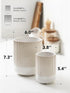 LE TAUCI Utensil Holder, 7.3"+5.4" Ceramic Kitchen Utensil Holder for Countertop, Set of 2, Arctic White, Boho