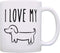ThisWear I Love My Wiener Dog Mug, Funny Dachshund Gifts, 11oz Ceramic Coffee Mug with Handle