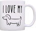 ThisWear I Love My Wiener Dog Mug, Funny Dachshund Gifts, 11oz Ceramic Coffee Mug with Handle