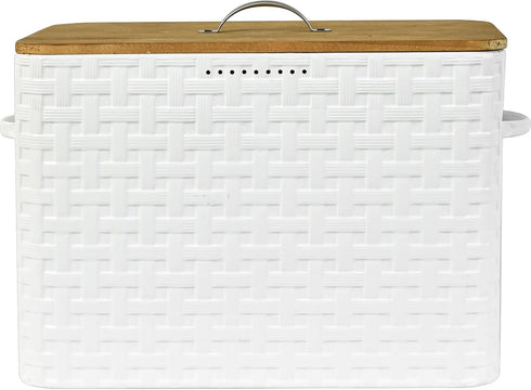 Countertop, EMAX HOME Extra Large Space Saving Farmhouse Bread Box With Wood Lid - Vertical Breadbox Bread Storage Bin