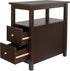 ZENY Narrow End Table Side Table with Drawer and Open Shelf Sofa Table for Living Room Bedroom, Small Table