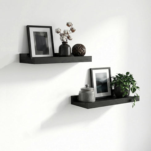 Z metnal Wood Floating Shelves, Small Natural Wooden Display Wall Shelf for