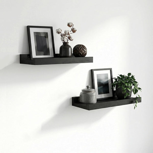Z metnal Wood Floating Shelves, Small Natural Wooden Display Wall Shelf for