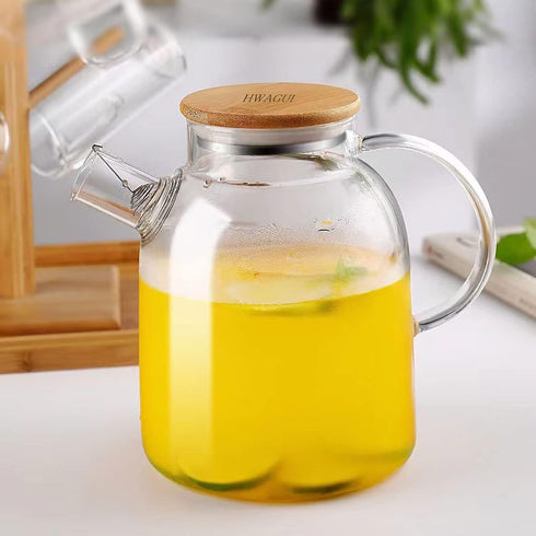 Hwagui - Glass Teapot With Infuser For Loose Tea And Blooming Tea, Heat Resistant Glass Teapot And Kettle For Stovetop, Perfect Tea Maker, 1600ml/54oz