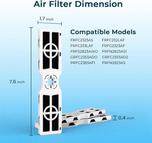 Crystala Filters FRGPAAF2 PureAir AF-2 Air Filter Compatible with Frigidaire FRGPAAF2 PureAir AF-2 Air Filter, FRFC2323AS, FRFC232LAF, FRFC233LAF, FRFG2323AF, FRFN2823AS Filter for Air(3 Pack)