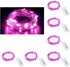 CYLAPEX 6 Pack Pink Fairy Lights, Battery Operated LED Starry String Lights, 3.3ft, 20 LEDs Silvery Copper Wire