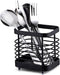 Stainless Steel Utensil Drying Rack, Silverware Draining Basket, Kitchen Dish Drying Rack (S-Black)
