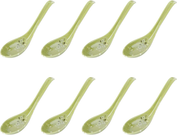8pcs Melamine Soup Spoons for Chinese Asian Soup, Ramen, Noodle, Porridge Dinner
