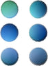 qiqee 300PCS Mini Gradient Cupcake Liners Cupcake Cups 6 Designs Blue Gradient Cupcake Papers Baking Cups Cupcake Wrappers (Small Size)