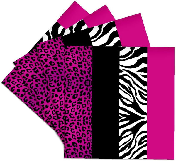Pink Black and White Animal Print Coasters - 3dRose CST_35436_3, Set of 4