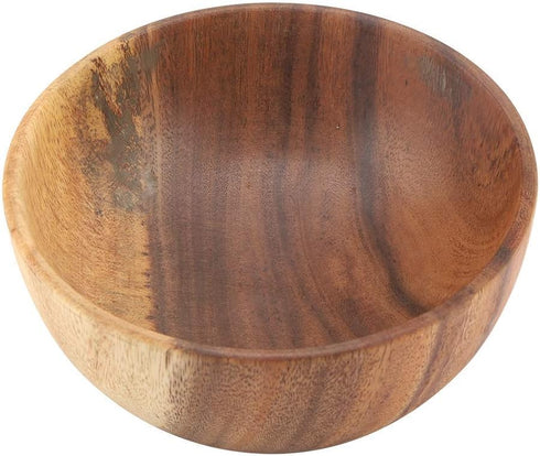Yosoo Natural Hand-Made Solid Wood Bowl, Classic Large Round Acacia Wood Salad Soup Dining Bowl, 16x7 cm