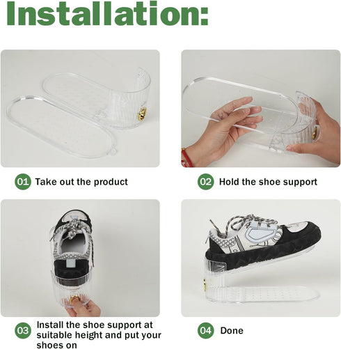 Closet 10 Pack) Shoe Slot Organizer,Adjustable Shoe Stacker for a Pair of Shoes,Shoe Holder Space Saver,Double Deck