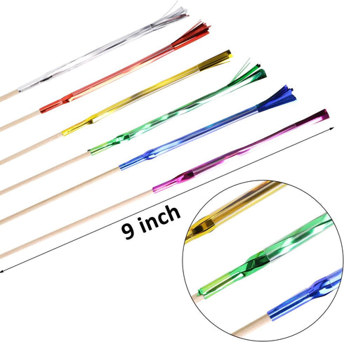Penta Angel Foil Firework Cupcake Toppers, 50Pcs 9 Inch Multicolor Cake Cocktail Food Fruit Drinks Picks for Party