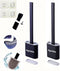 Toilet Brush with Holder, Silicone Toilet Brush and Cleaning Brush Set for Household Bathroom (Black)