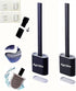 Toilet Brush with Holder, Silicone Toilet Brush and Cleaning Brush Set for Household Bathroom (Black)