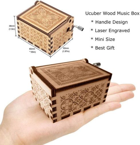 Ucuber You are My Sunshine Music Box, Gift for Daughter from Dad, Wood Laser Engraved Vintage Cute Box, Best Gift