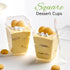 50 Pack 5 oz Qeirudu Dessert Cups with High Lids and Spoons, Mini Plastic Yogurt Parfait Cups Square Party Serving Cup