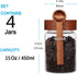 Set, 4 16 OZ SAIOOL Loose Leaf Tea Storage Canister Pieces Glass Tea Containers with Wooden Lids and Spoons for Loose
