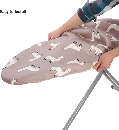 Ironing Board Cover and Pad Standard Size 15" x 54", Cotton Cover with Scorch Resistant Thick Padding (Alpaca)