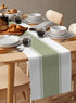 Futuregrace 36 inches Sage Green Stripe Table Runners Long, Linen Boho Table Runner Farmhouse Dresser