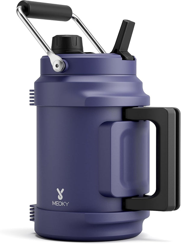 64 oz Insulated Water Bottle for Gym: Meoky Triple Wall Vacuum Stainless