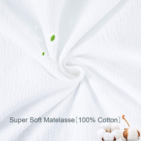 YINFUNG Quilted Pillow Sham White, Standard Set of 2 Muslin Cotton Tassel Fringe Pillowcases