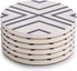 LIFVER Coasters for Drinks, Absorbent Coaster Set of 6 with Cork Base for Cold Drinks, Wine Glasses, Mugs
