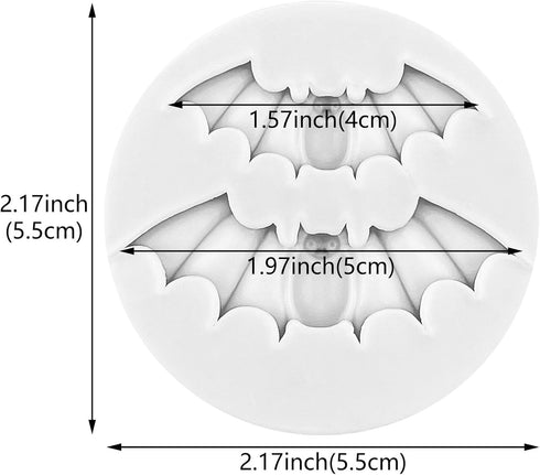 4 Pcs Halloween Bat Silicone Fondant Molds Decorative Cake Mold Halloween Chocolate Molds Fondant Baking Mold Jelly Pudding Mold for Sugar Craft Cake Decoration (Grey)